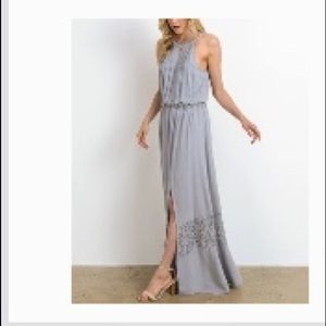 Lace accent maxi dress